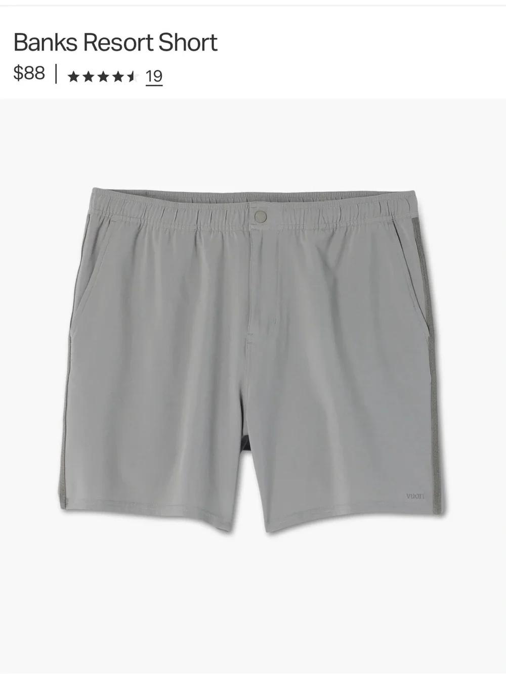 Vuori Men’s “Banks Resort” Short 7” Inseam w/ Brief Mesh Liner (M)
